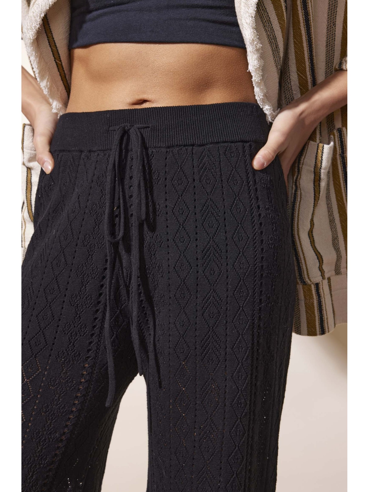 Pantalon en maille Craquant noir
