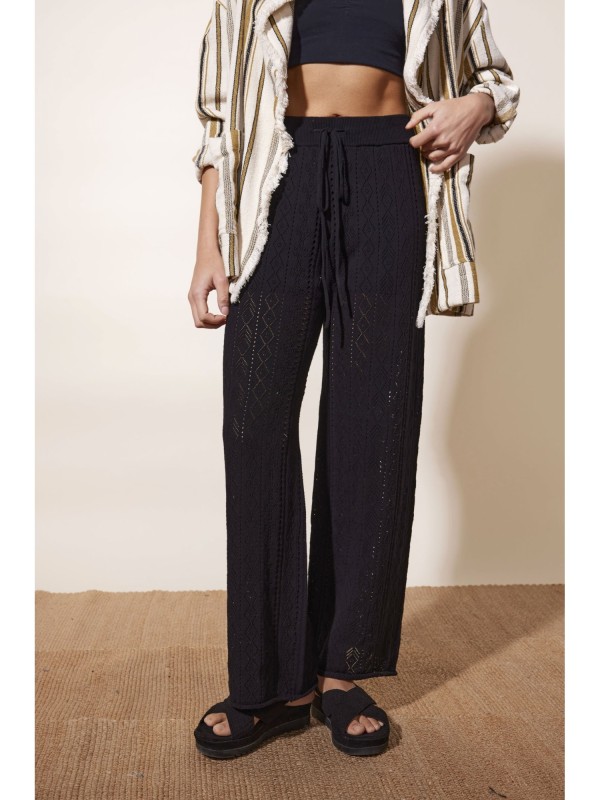Pantalon en maille Craquant noir