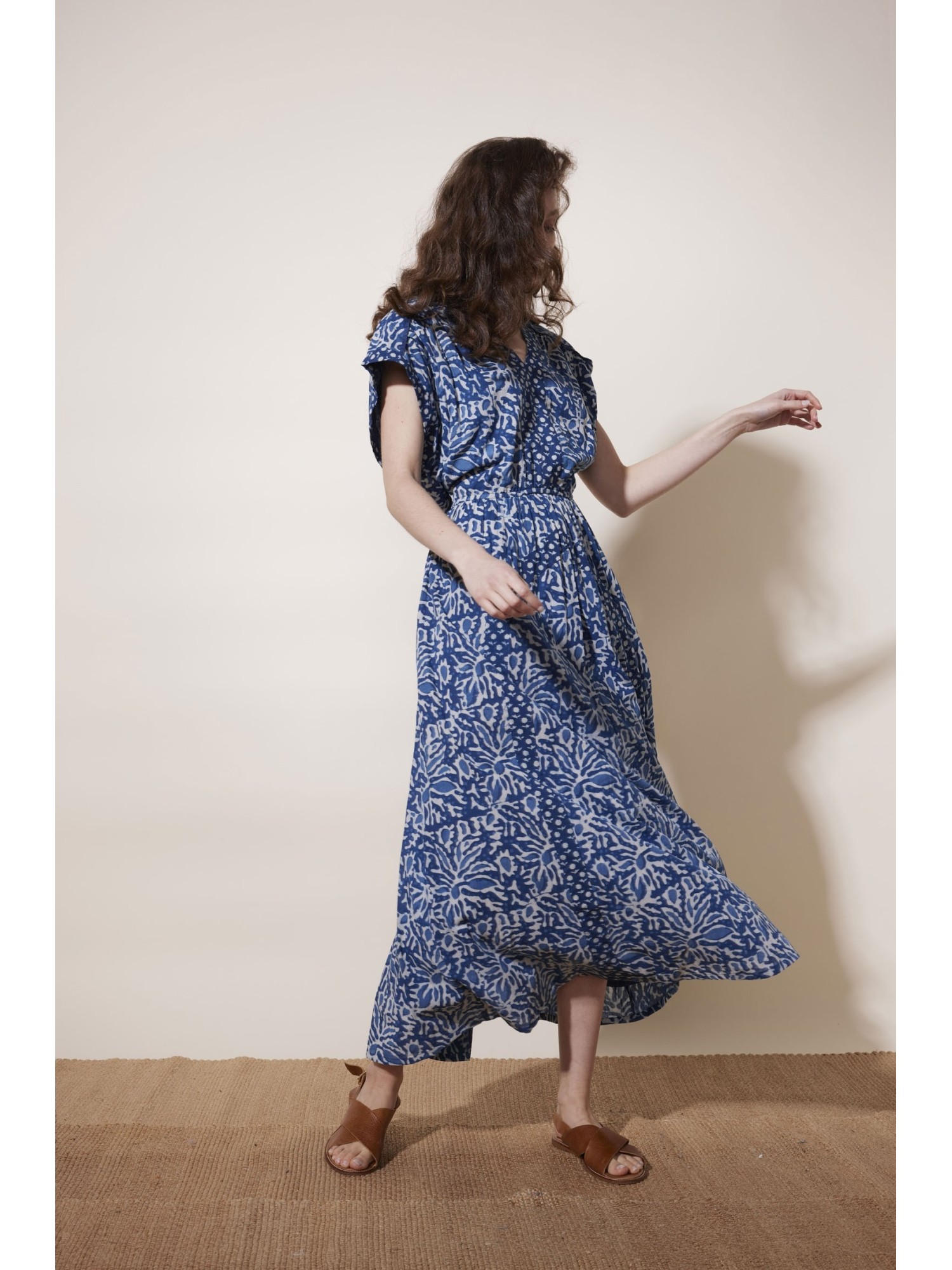Robe longue Dishka bleu
